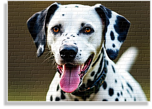 weiß-schwarze Dalmatinerzuchthündin 